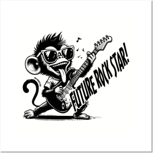 Future Rockstar Monkey Kids' Guitarist Posters and Art